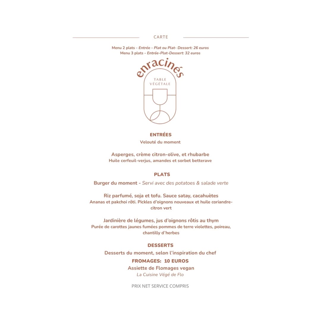 Enracinés (restaurant végan) sur Instagram