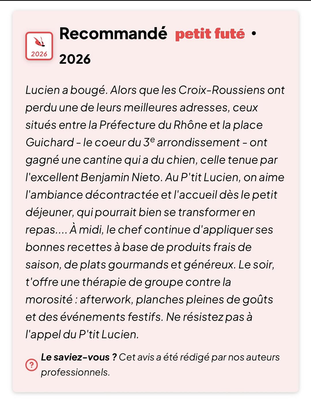 Le P'tit Lucien / Bistrotier sur Instagram